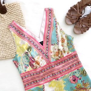 Nicole Miller Silk Scarf Pastel Dress